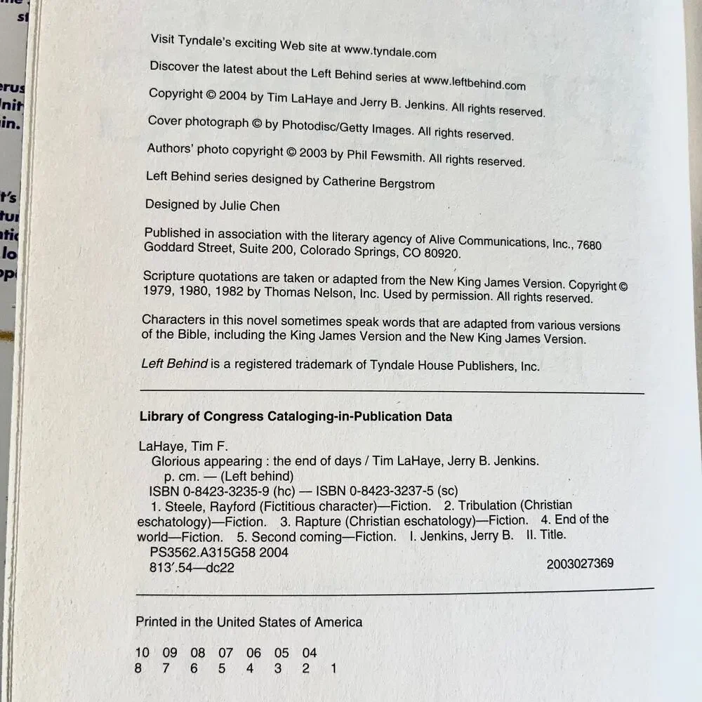 Glorious Appearing: The End of Days - Book by‎ Tim lahaye